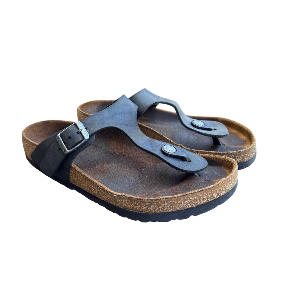 Birkenstock Gizeh Thong‎ Sandals Comfort Flats Onyx Black 37 US 6-6.5 Boho